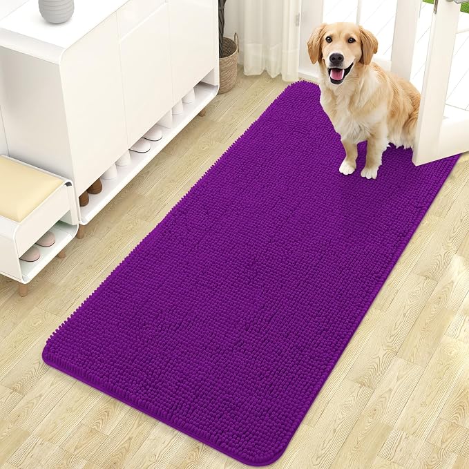 OLANLY Dog Door Mat for Muddy Paws 47x24, Super Absorbent Chenille Mud Mat | by OLANLY