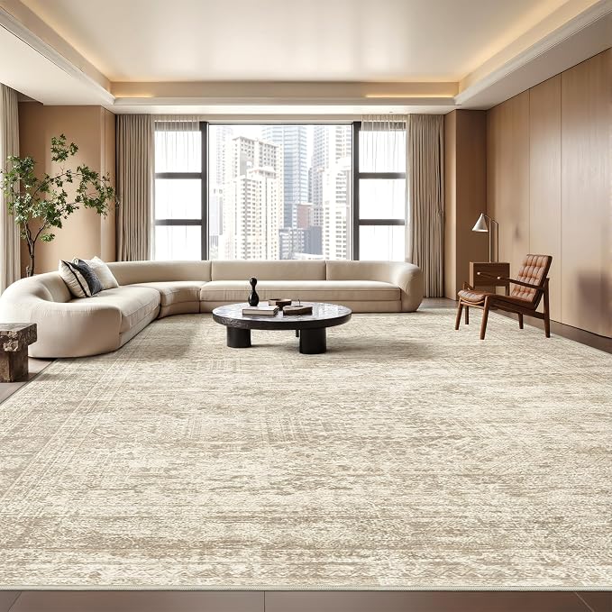 8x10 Area Rugs for Living Room, Large Washable Rug, Dining Room, Low Pile by Restydon