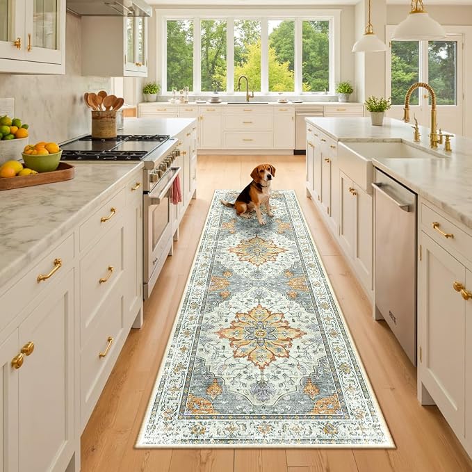 RELEANY Washable Area Rug, Runner 2'x8', Water Repellent, Pet Friendly by RELEANY