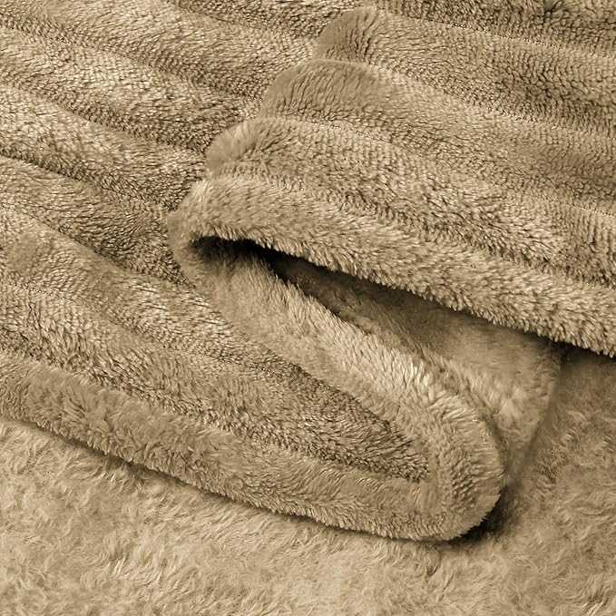 BEDELITE 3D Ribbed Jacquard Brown Blankets Queen Size - Image 5