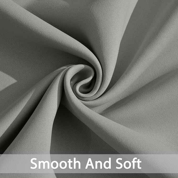 Yakamok Room Darkening Curtains 52x84 inch Length Dove Grey-Living Room | 2 - Image 4