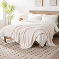 60x80 Inch Beige Twin Blanket by LUSSENAHOME