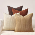Topfinel Beige Brown Gradient Farmhouse Pillow Case 24x24 Decorative Pillow by Topfinel