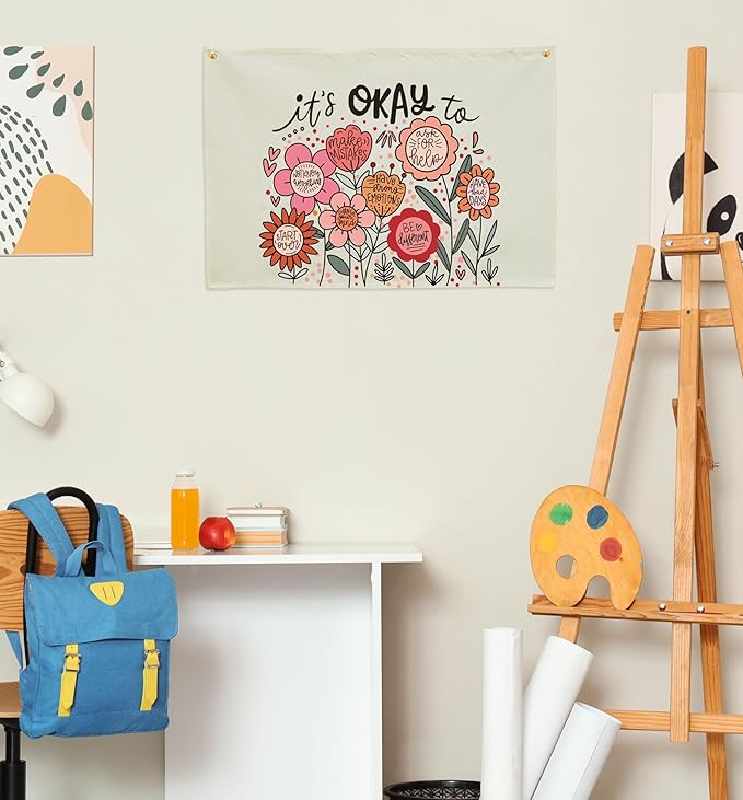 Mental Health Growth Mindset,Calming Corner,School Counselor Teacher Psychological Gift Therapist Therapy Office Wall Decor-Rectangular Banner Flag Wall Sign Gift It's Okay to Not Know Everything