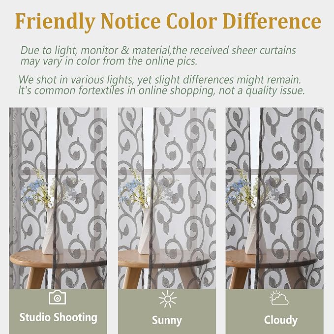 Furman Cafe Curtains 30 Inch Length 2 Panels Set, Elegant Geometric Jacquard - Image 5