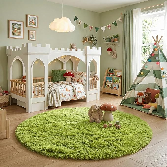 Amdrebio Grass Green Large Round Rug 7Ft - Image 7