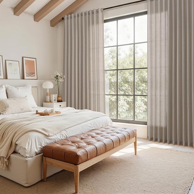 Stone Beige Linen Curtains 96 Inches Long - Image 7