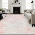 9x12 Area Rug Living Room: Modern Washable Soft Carpet Pink White | by FXRHLP