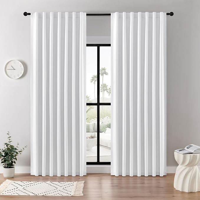 Joydeco Faux Linen Blackout Curtains by JOYDECO