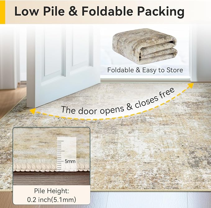RELEANY Washable 2'x3' Abstract Area Rug - Image 6