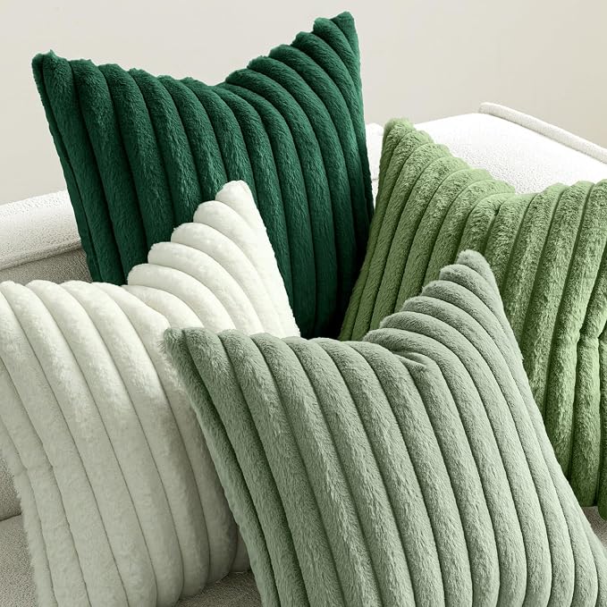 MIULEE Faux Fur Plush Decorative Throw Pillow Covers 20x20, Soft Modern Cozy - Image 6
