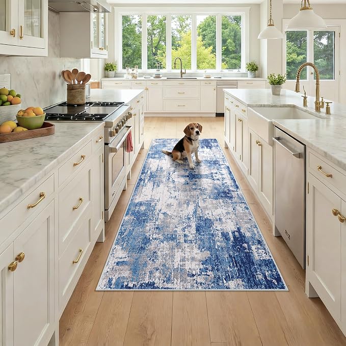 RELEANY Washable Runner 3'x7' Abstract Area Rug by RELEANY