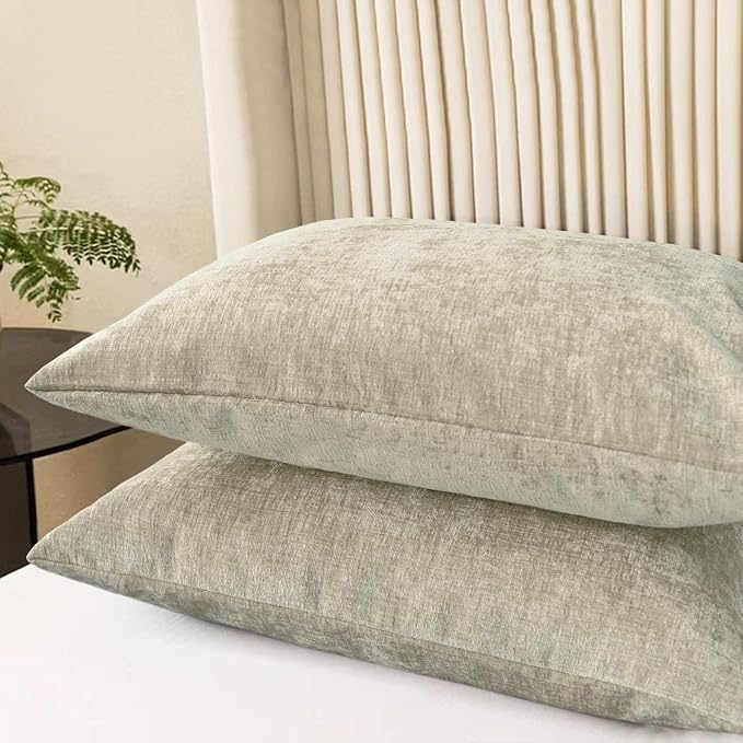 CaliTime Decorative Standard Throw Pillow Covers 26 X 20 Inches Light Taupe | - Image 3