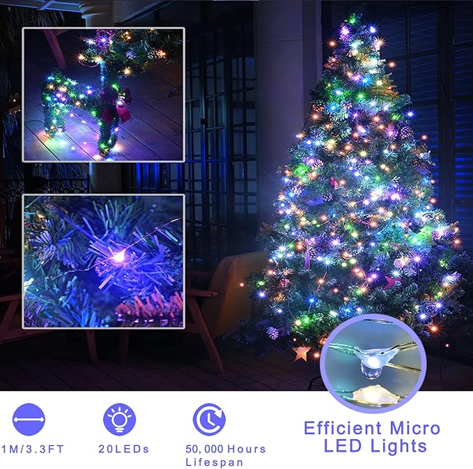 Fairy Lights Battery Operated, 6-Pack Mini String Lights, 20 LED 7ft Twinkle Firefly Starry Lights for DIY Craft Mason Jar Bedroom Wedding Party Table Christmas Decoration (Colorful)