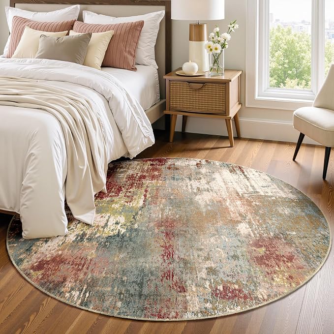RELEANY Washable Round 4ft Area Rug - Image 2