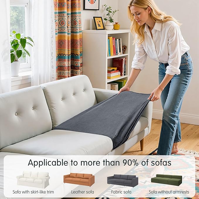 Hokway Stretch Couch Cushion Covers, 3 Piece Individual Sofa Cushion - Image 4
