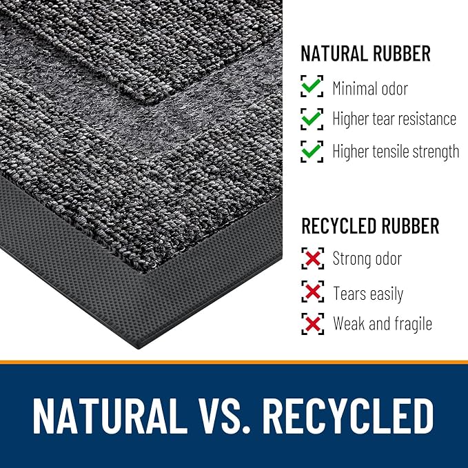 OLANLY Half Circle Front Door Mat Outside 29.5x17 All-Season Rubber Doormat | - Image 4