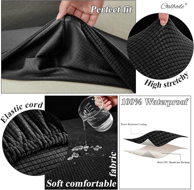 CALBODE 12Pcs Outdoor Stretch Cushion Covers, Waterproof Outdoor Chair Cushion - Image 3