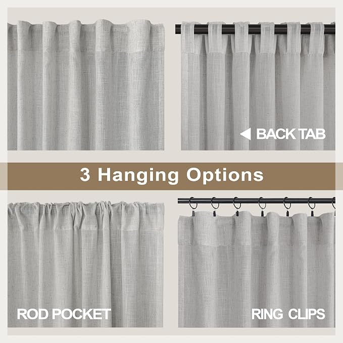 Pitalk Extra Long Grey Curtains 120 Inch Length - Image 4