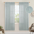 Greyish Blue Linen Curtains for Living Room, 52 x 78 Inch, 2 Panels | 78 Inch by LAMIT