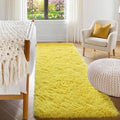 Yellow Runner Rugs for Bedroom Living Room, Fluffy 2x6 Bedside Area Rug | by ONASAR