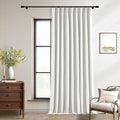 Beige White Pinch Pleated Blackout Linen 84 Inch Long Curtains 60 Inch Wide | by Twodrapes