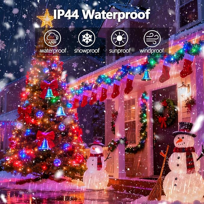 Voice Control 88ft 240LED Smart Christmas String Lights Outdoor/Indoor | String Lights Plug in with Remote, 12Modes, 7Voice Commands & Timers, Christmas Twinkle Light for Xmas Tree Decor (Multicolor)