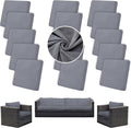 14PCS Patio Cushion Covers, Patio Furniture Couch Seat Slipcovers | Washable by SUKAIKEQA