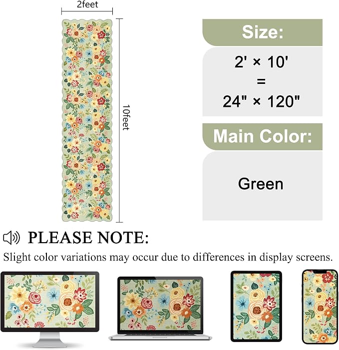 DUKINO 2x10 Runner Rug for Hallway, Washable Kitchen Rug Non Slip, Low Pile - Image 2