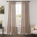 Oatmeal Linen 102 Inch Long Curtains by Nanspring