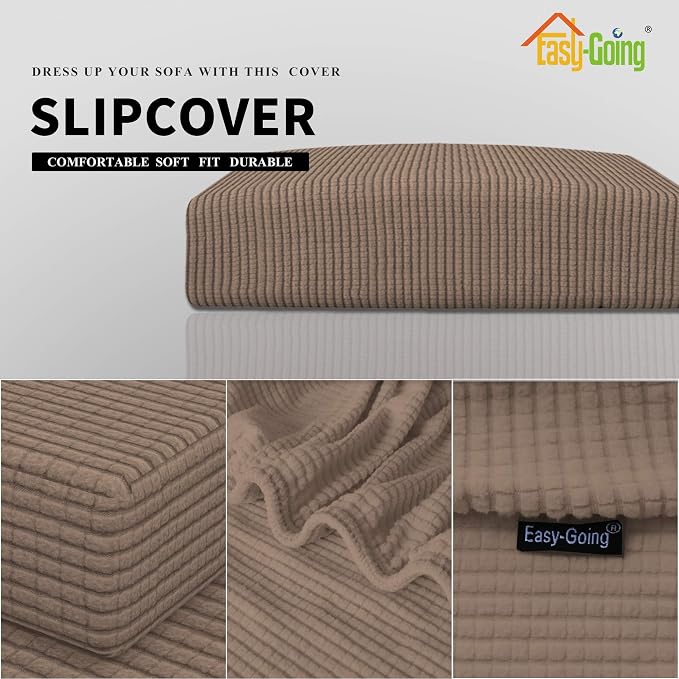 Easy-Going Stretch 1 Piece Loveseat Couch Cushion Cover - Image 3