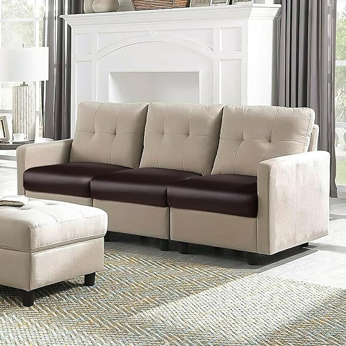 Fuloon Faux Leather Couch Cushion Slipcover, Waterproof Stretch Covers - Image 8