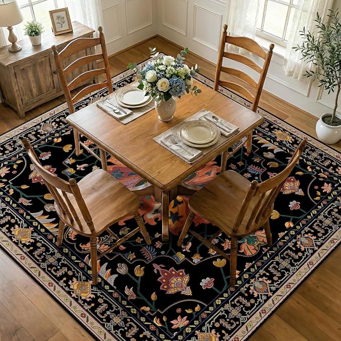 RELEANY Washable Area Rug, Square 7'x7', Water Repellent, Pet Friendly by RELEANY