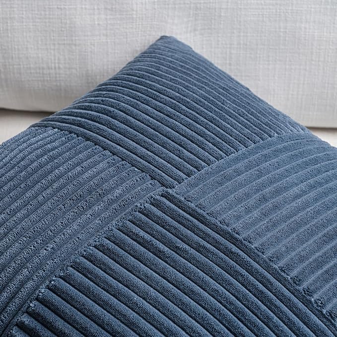 Fancy Homi 2 Packs Dusty Blue Long Lumbar Decorative Throw Pillow Covers 12x24 - Image 3