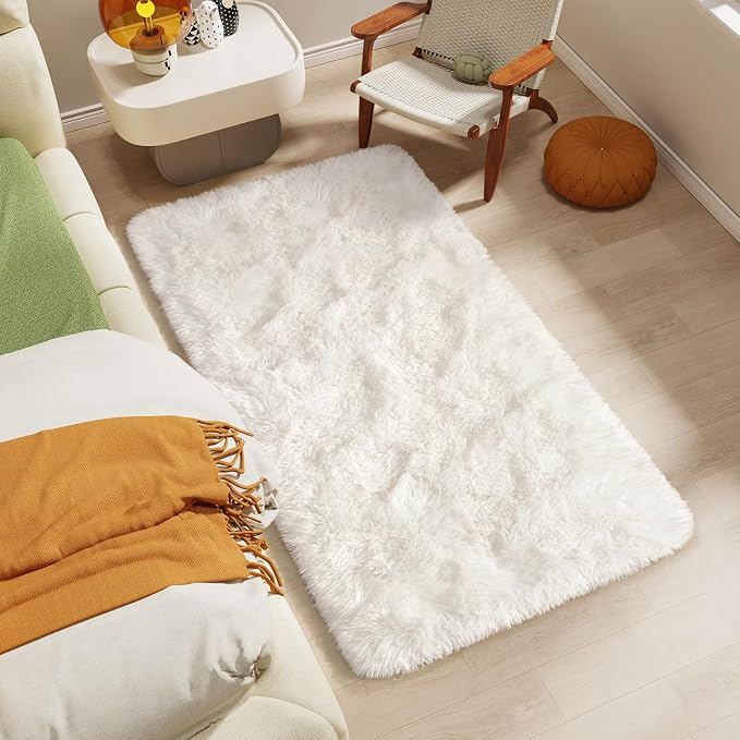 LOCHAS 2x4 Runner Rugs for Hallway, Fluffy Area Rugs for Bedroom, Cream | Ultra - Image 2