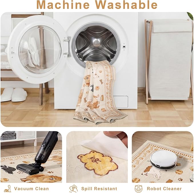 DUKINO 2x3 Bathroom Rugs, Washable Dog Kitchen Rug Non Slip, Stain Resistant - Image 9