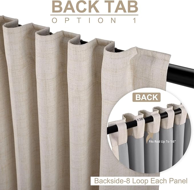 Linen Textured Total Blackout Curtains - Image 3