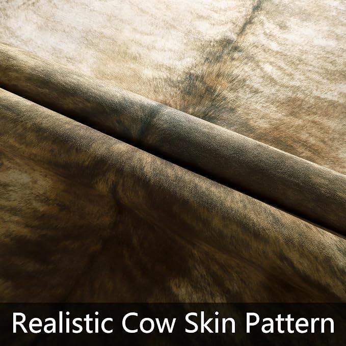 Western Faux Cowhide Rug, Animal Cow Hide Rug, 3.6 x 2.3 Ft Brownish | Premium - Image 4