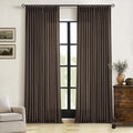Dark Chocolate 108 Inch Pinch Pleated Semi Sheer Linen Curtains 2 Panels | by Twodrapes