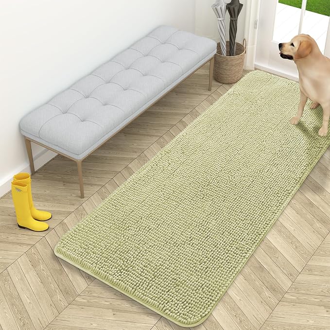 OLANLY Dog Door Mat for Muddy Paws 59x24, Super Absorbent Chenille Mud Mat | by OLANLY