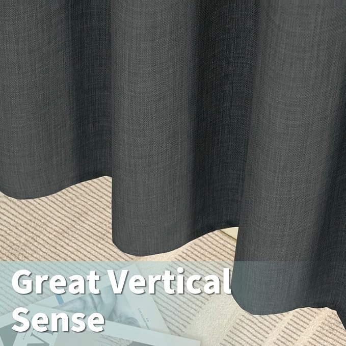 Light Filtering Linen Curtains 45 inch Length - Image 6