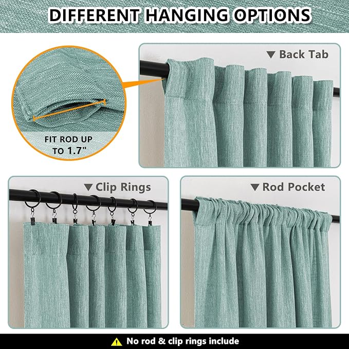 MYSKY HOME Turquoise Living Room Curtains - Image 3