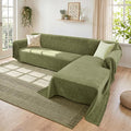 2 Pieces Sectional Couch Covers L Shaped Cover XXL Green | Thick Washable Fabric by Unknown