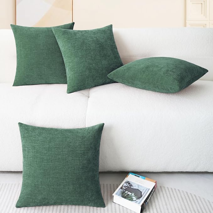 CaliTime Decorative Couch Throw Pillow Covers 18 X 18 Inches Dark Green | Pack - Image 6