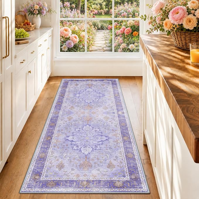 RELEANY Washable Area Rug, Runner 2'x6', Water Repellent, Pet Friendly by RELEANY