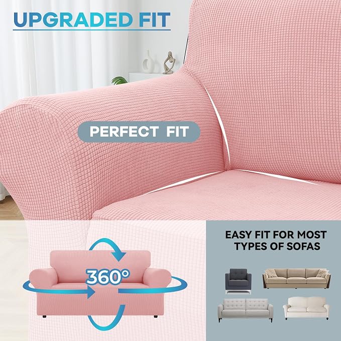 LURKA Stretch Loveseat Sofa Slipcovers 1 Piece Couch Covers - Image 4