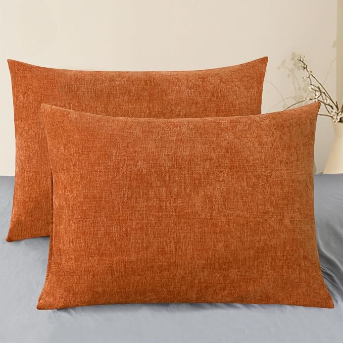 CaliTime Fall Decorative Throw Pillow Covers 26 X 20 Inches Burnt Orange | Pack by CaliTime