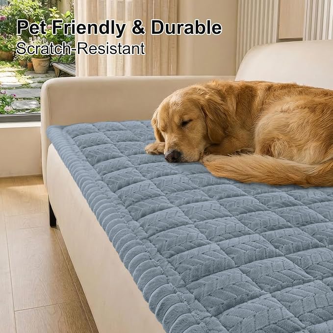 Smiry Couch Cover for Dogs, Non Slip Fuzzy Pet Sofa Covers Washable | Sofa - Image 8