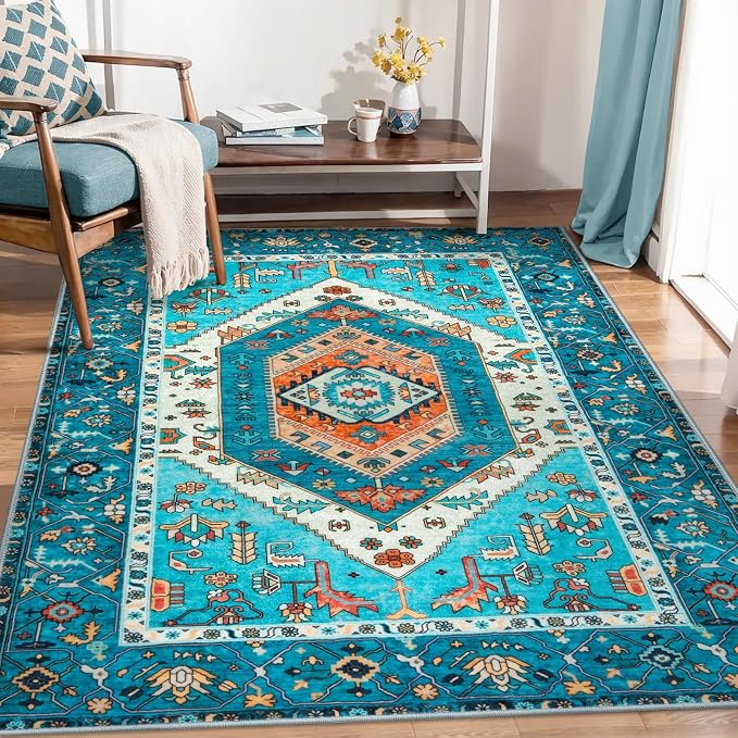 SERISSA 5x7 Washable Non Slip Boho Area Rug - Image 5