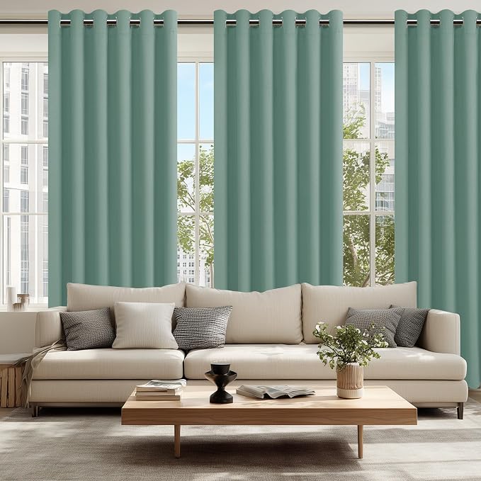 Blackout Curtains for Bedroom, Sage Green, 70 x 84 Inch, 2 Panels | Thermal - Image 6